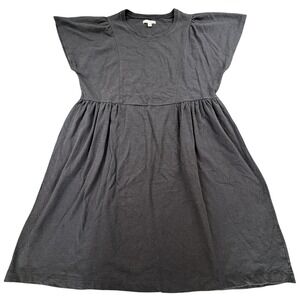 Free Assembly Black Babydoll Midi Dress 3X Flutter Sleeve Knit